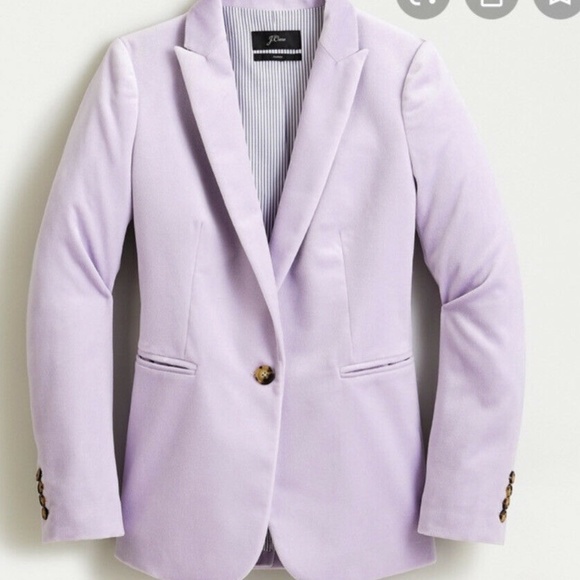 J.Crew Parka Velvet Blazer in Smoky Wisteria (Purple) Size 00 - Picture 1 of 3